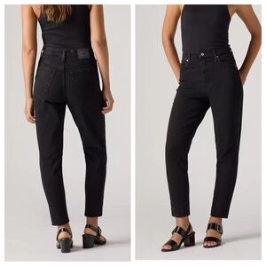 Levi's High-Waisted Mom Jeans Tapered Leg in Black Women's Size 29 L29